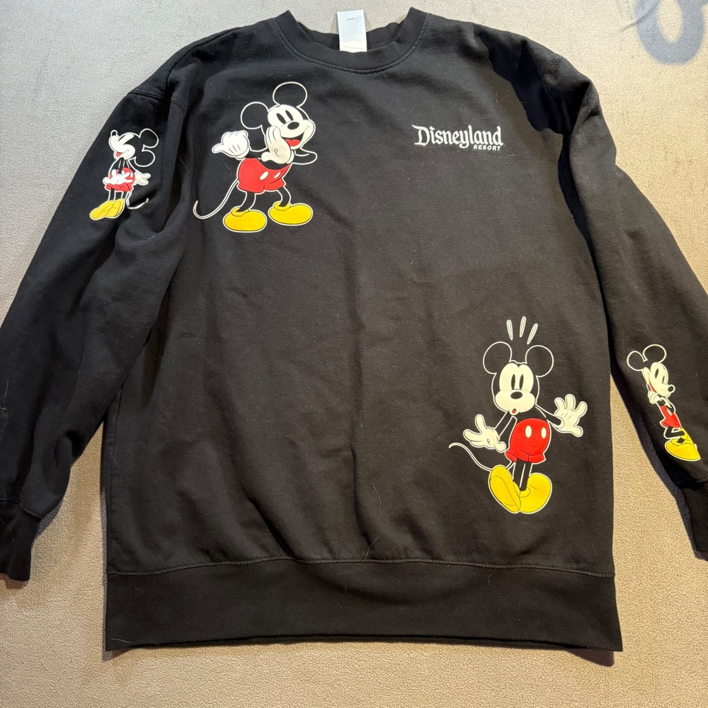Disney Parks Disneyland Resort Mickey Mouse Black Graphic Sweatshirt Large